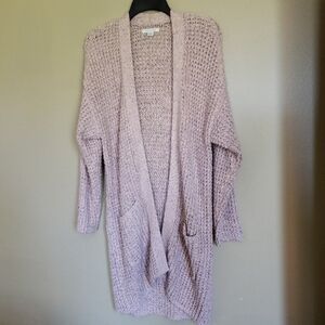 American Eagle Outfitters Dusty Mauve Pink Black Open-Front Knit Cardigan XS